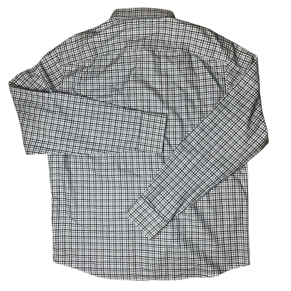 UNTUCKit Button Down Shirt Mens Large Blue White Gingham Plaid Wrinkle Free - Picture 5 of 9
